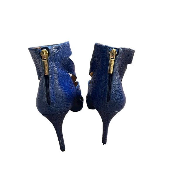 Rachel Roy Womens Floral Embossed Leather Stilettos Heel Open Toe Size 7 - Picture 5 of 9